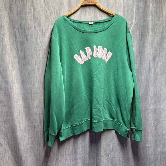 GAP Green Crew Neck Sweater Relaxed Fit size XXL - Picture 1 of 8